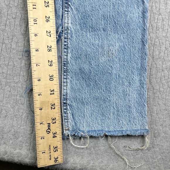 Bootcut ZARA High Rise Flare Jeans Women‎ 25X34 Distressed Split Hem light wash - Picture 5 of 10